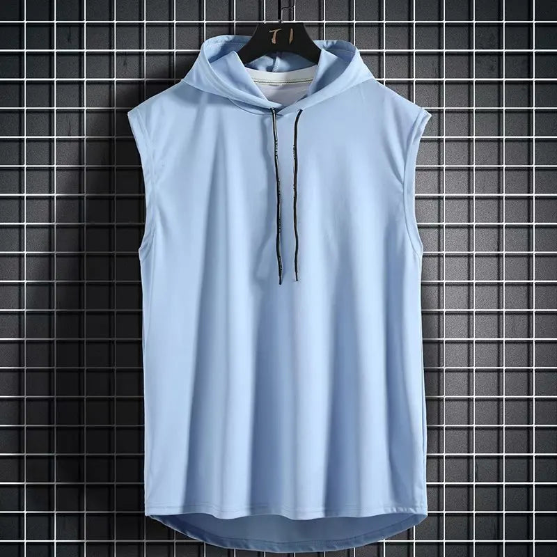 Pull débardeur sans manches à capuche
