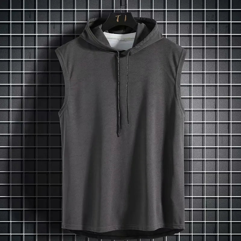 Pull débardeur sans manches à capuche