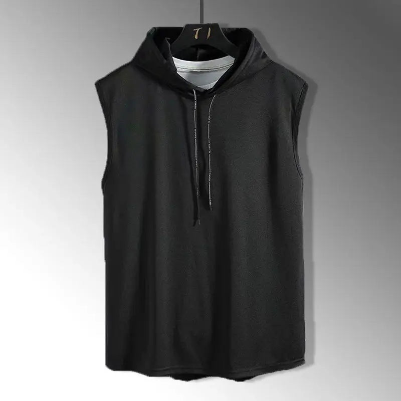 Pull débardeur sans manches à capuche