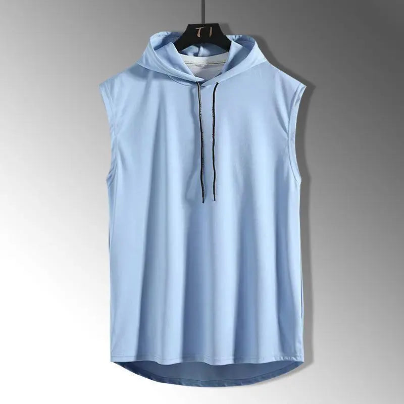 Pull débardeur sans manches à capuche