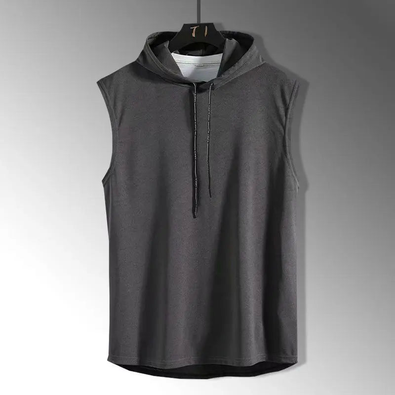 Pull débardeur sans manches à capuche
