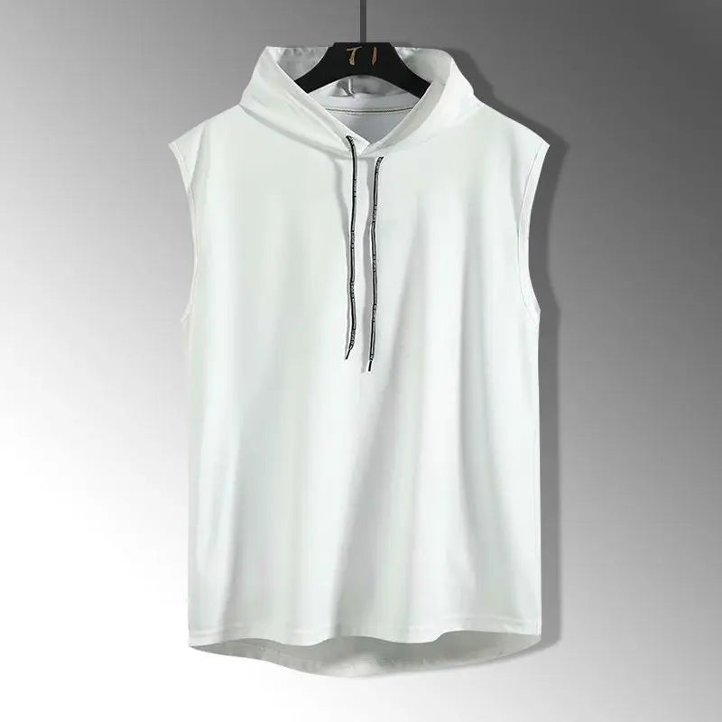 Pull débardeur sans manches à capuche