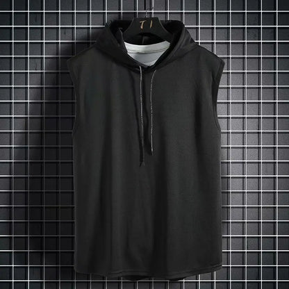 Pull débardeur sans manches à capuche