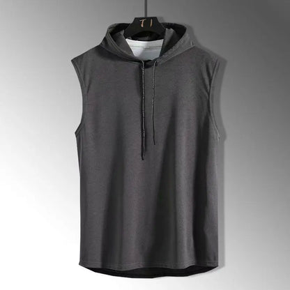 Pull débardeur sans manches à capuche